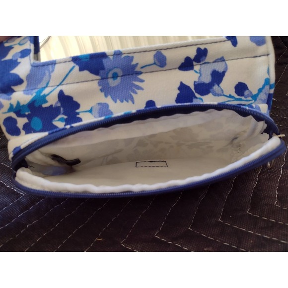 Gap Blue Floral Bi-fold Cosmetic Bag with Mirror - Picture 4 of 6
